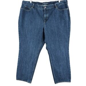 NWOT Lands' End Women's High Rise Straight Leg Blue Denim Jeans Plus Size 26W